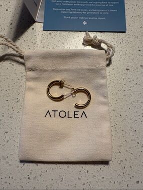 ATOLEA Gold Hoop Earrings NWT